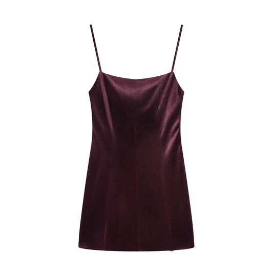 Women's new sexy tight backless suspender mini dress