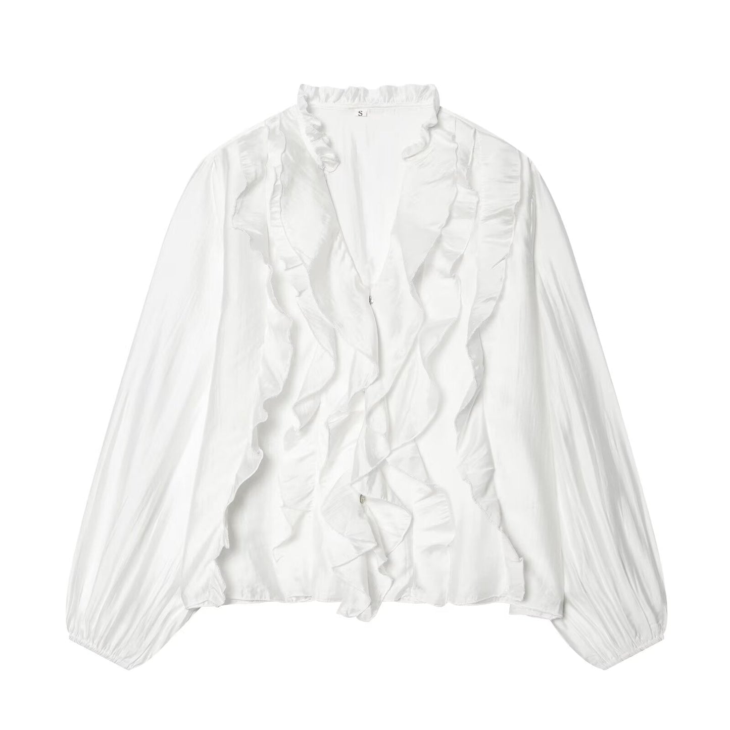 Women's layered decorative V-neck shirt