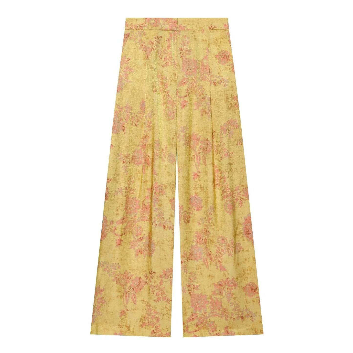 suit Women's 2 pieces Rope knot buckle decorative printed shirt+pants