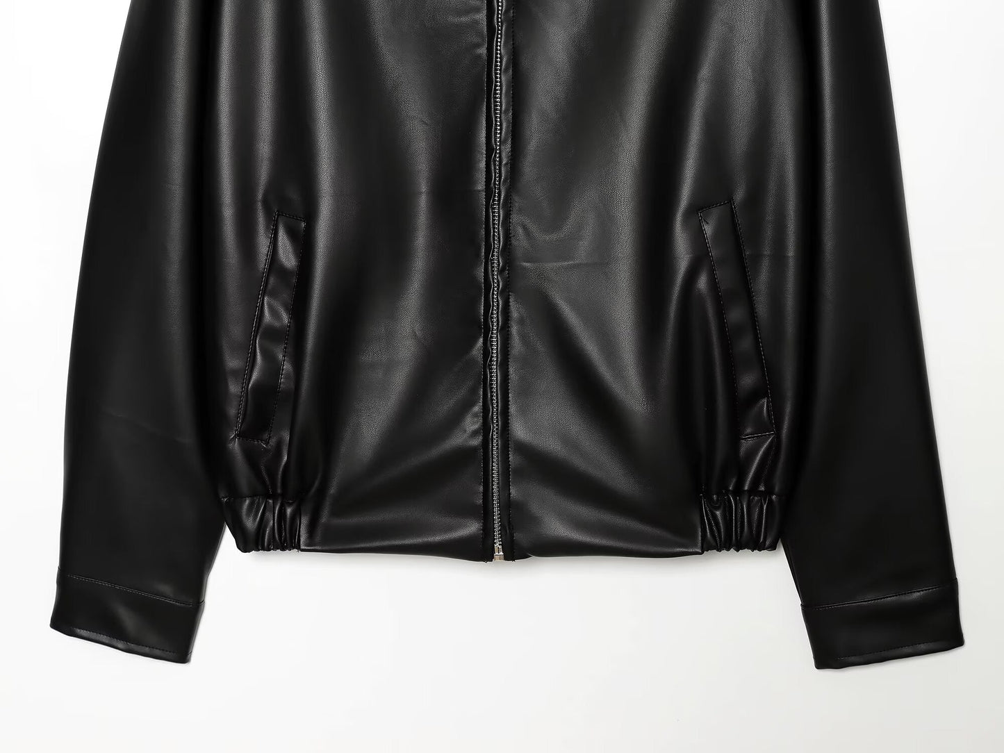 Women's casual lapel imitation leather jacket Coat
