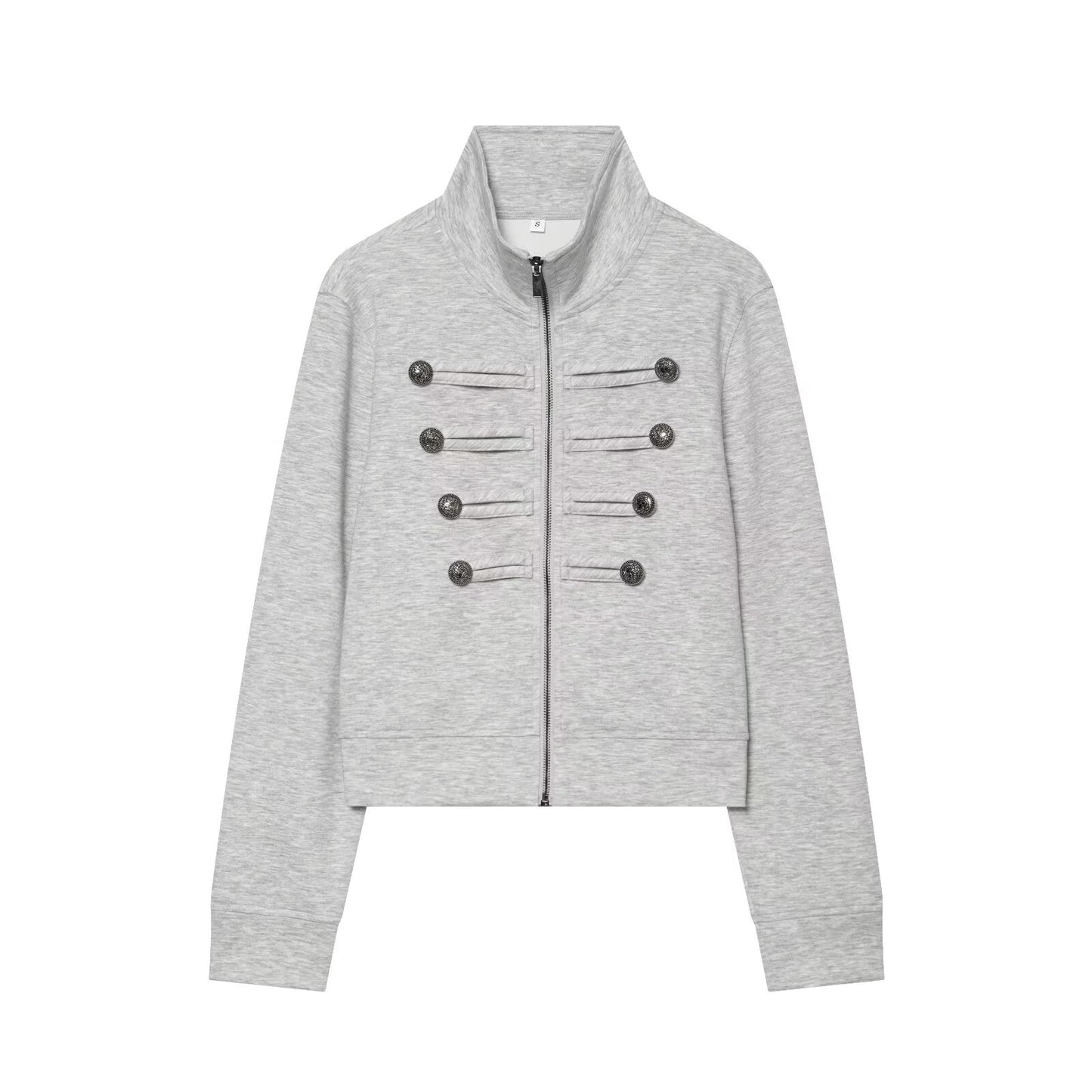 Women's short standing collar hoodie style Coat