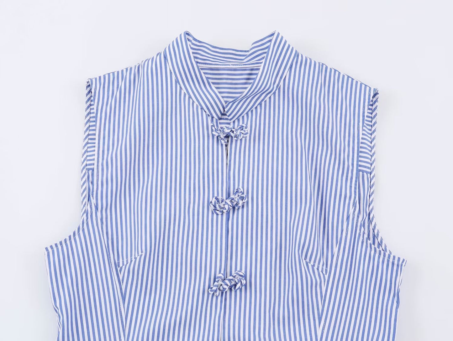 Women's short skirt style hem striped shirt