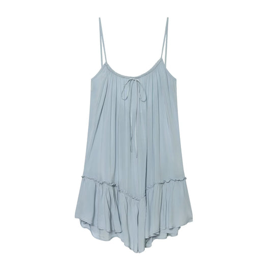 Women's layered decorative suspender mini dress