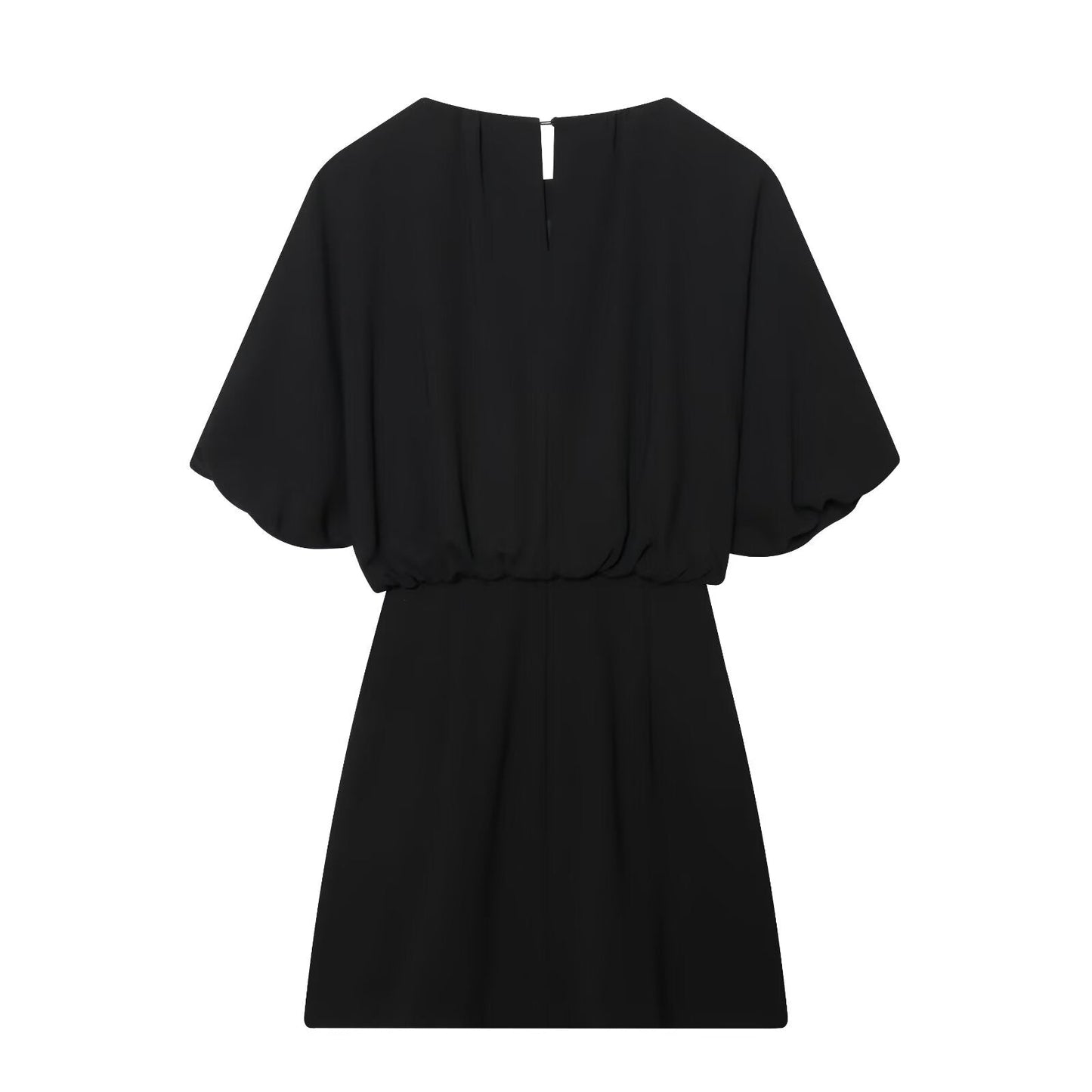 Women's balloon shaped short sleeved mini dress