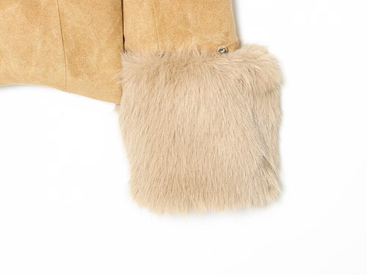 Women's suede Fur Faux Leather effect Blazer Coat