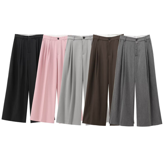 2026 Women's Loose Casual Double Pleat Pants
