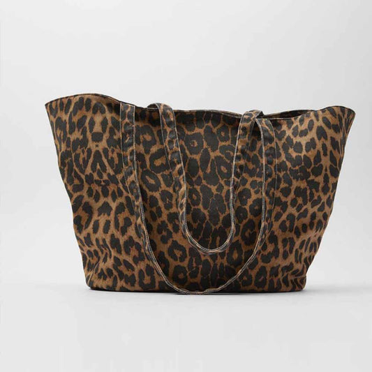 Women's new leisure Leopard print large-capacity one-shoulder handbag
