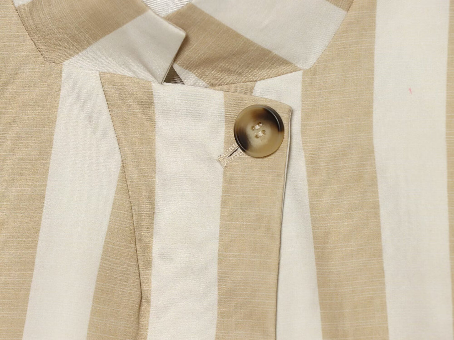 Women's slim short sleeved striped Blazer Coat
