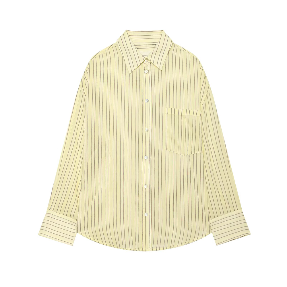 Women's loose chiffon striped shirt