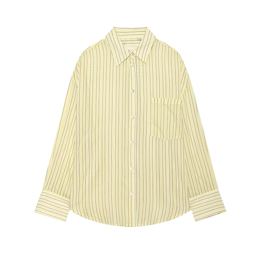 Women's loose chiffon striped shirt