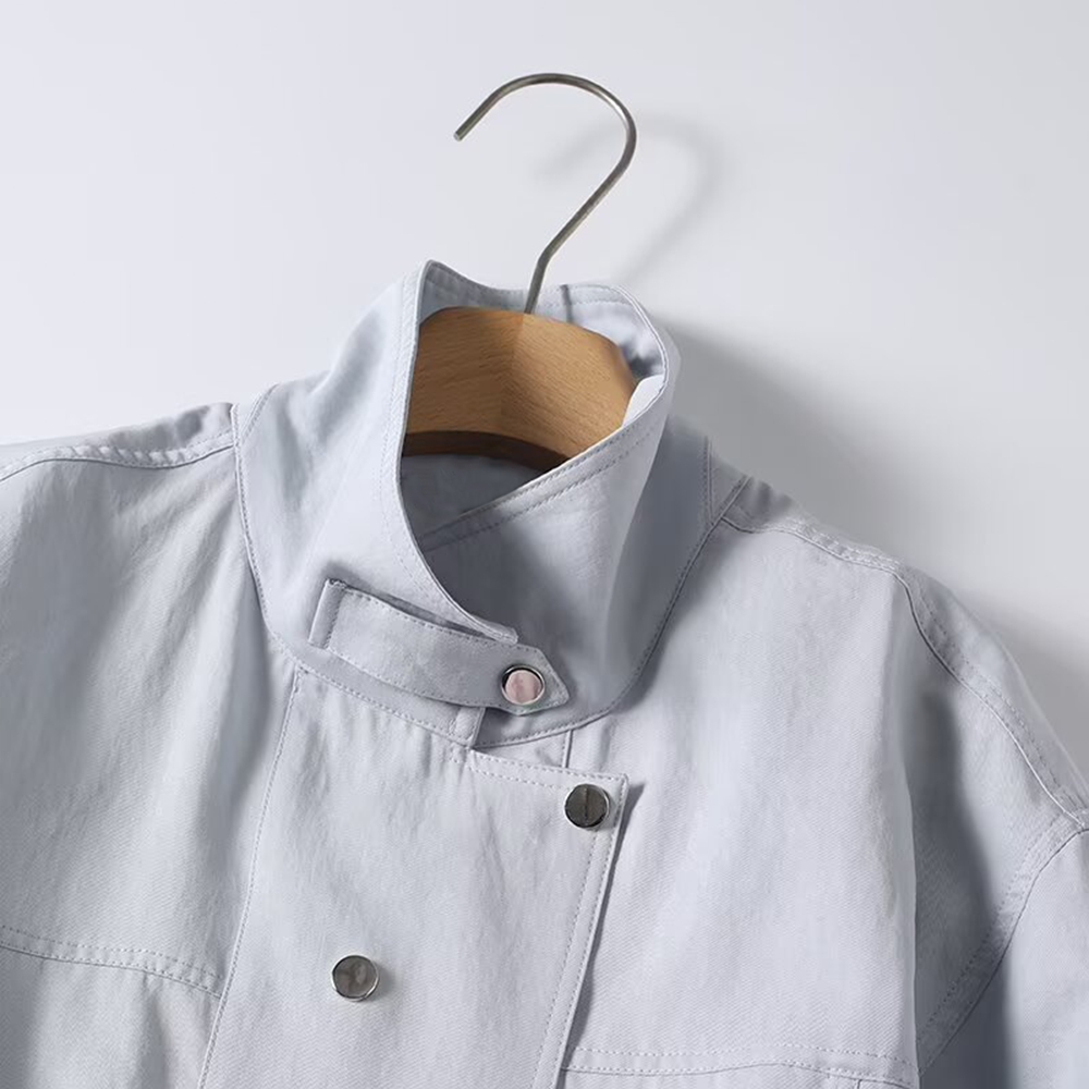 Women's loose high neck long sleeved shirt