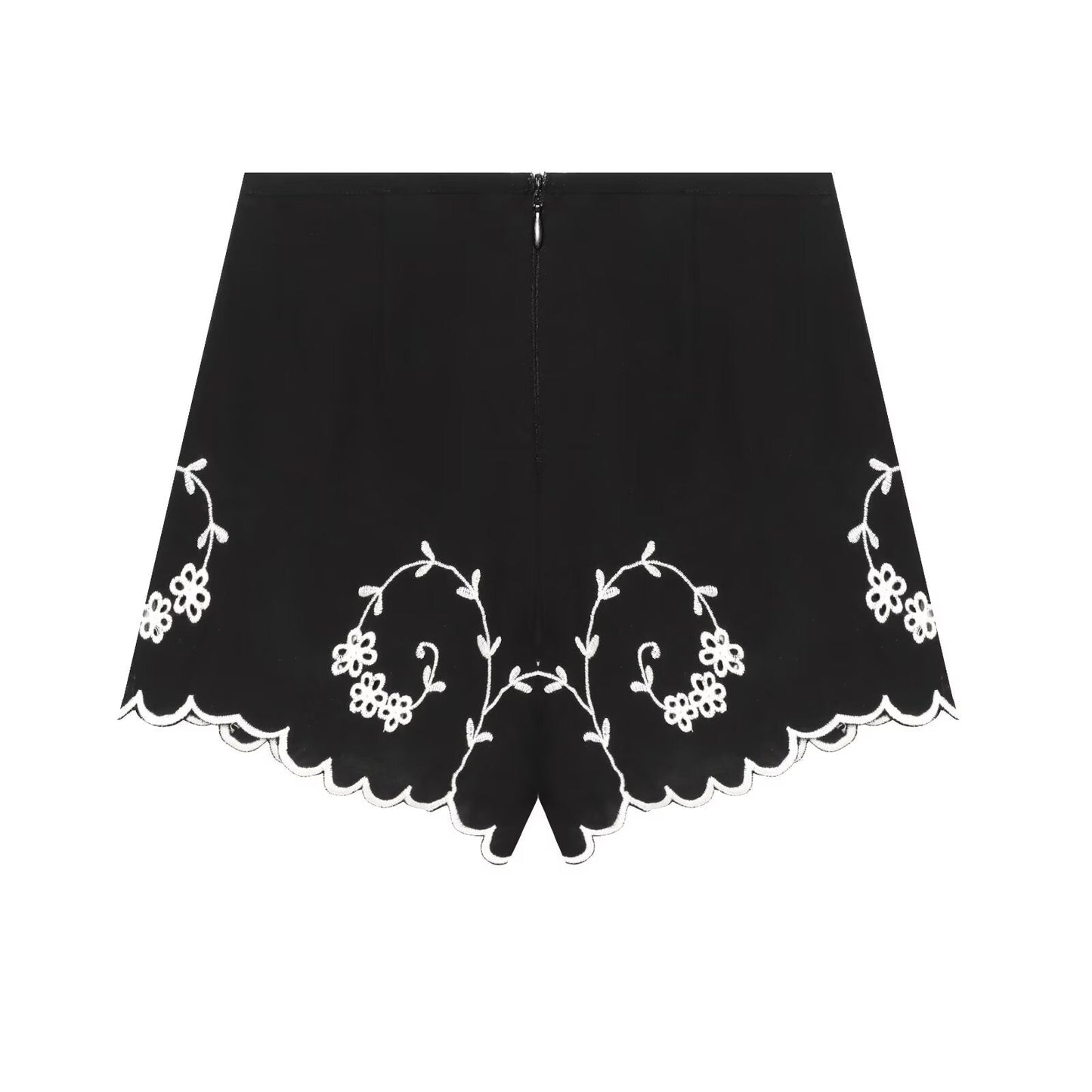 suit Women's 2 pieces linen blend embroidered top+Shorts