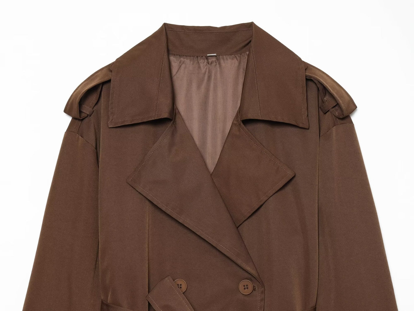 Women's with Belt short double breasted windbreaker Coat
