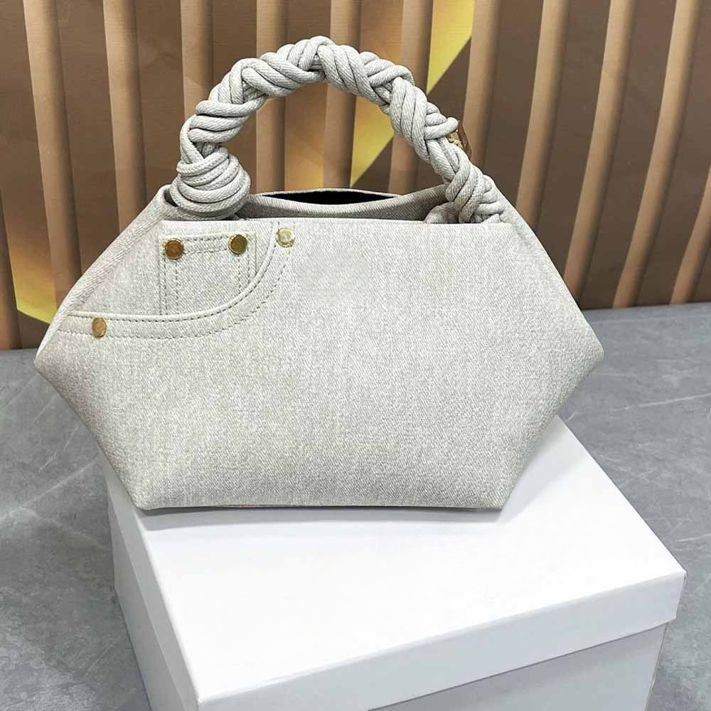Women's new denim woven hexagonal shoulder bag