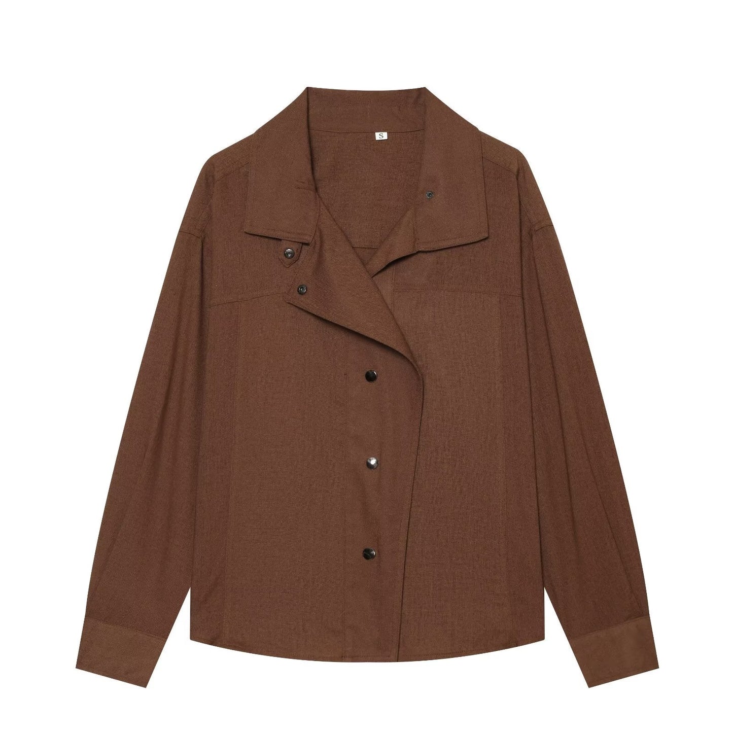 Women's Retro Buckle Long Sleeve Shirt