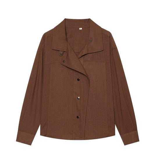 Women's Retro Buckle Long Sleeve Shirt