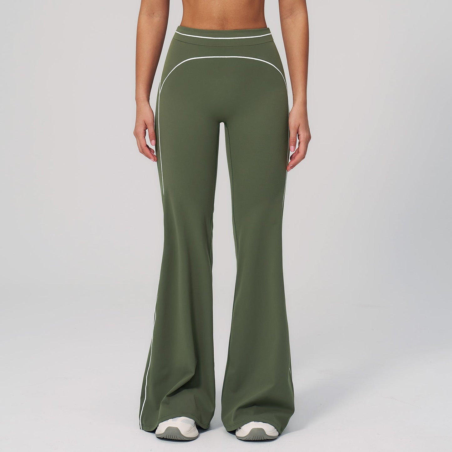 Women's new sanding wide-leg pants high waist contrast yoga pants