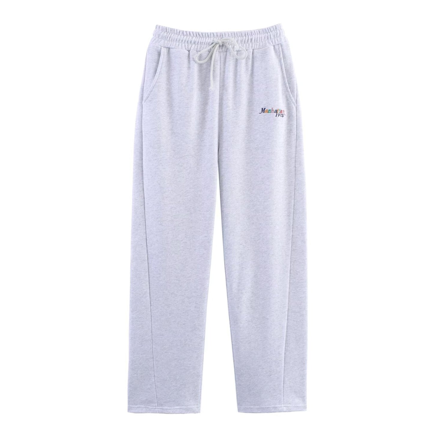 Women's new fashion loose letter embroidered O Neck Sweatshirts + Pants suit