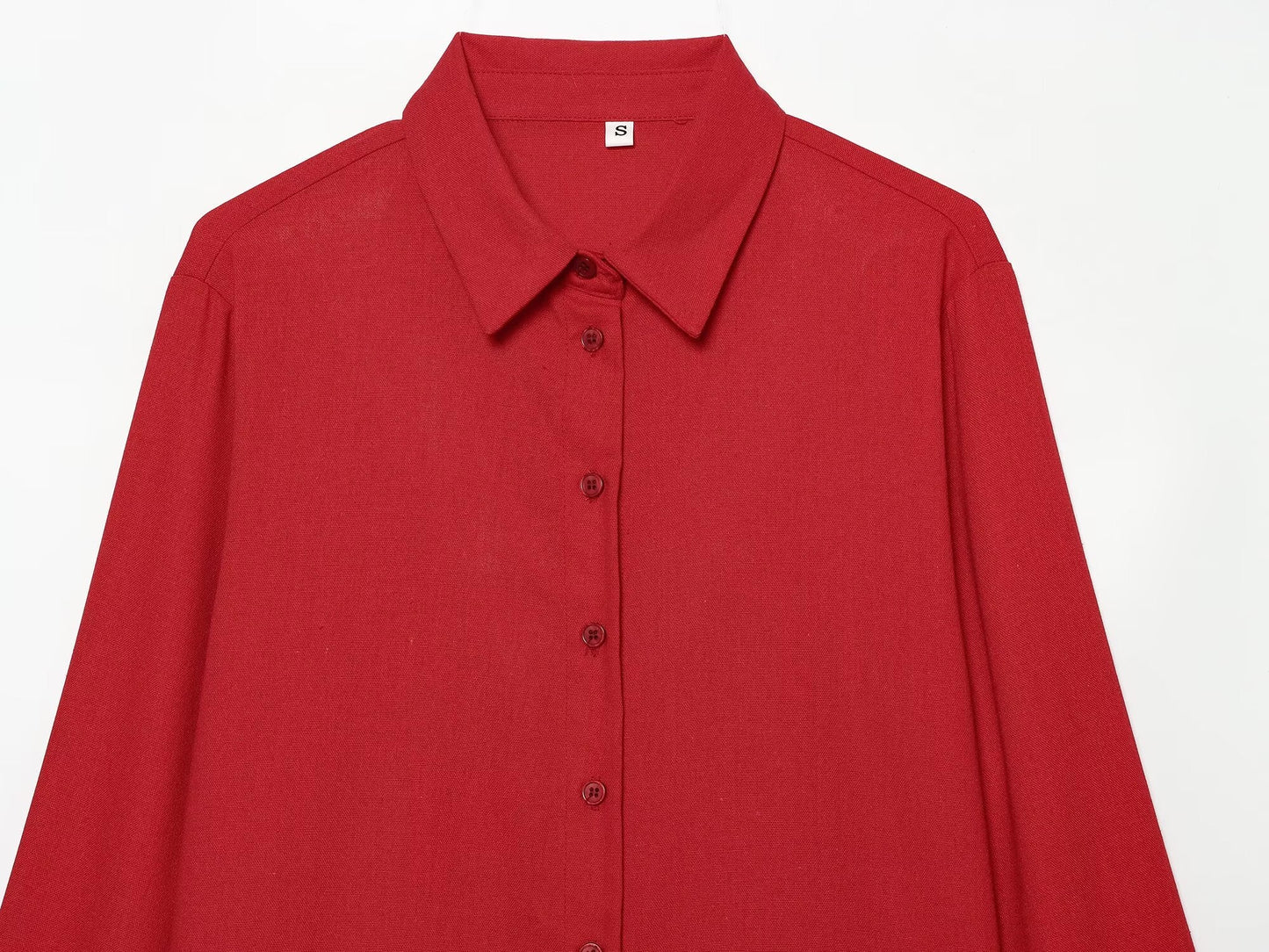 suit Women's 2 pieces casual linen blend shirt+Pants