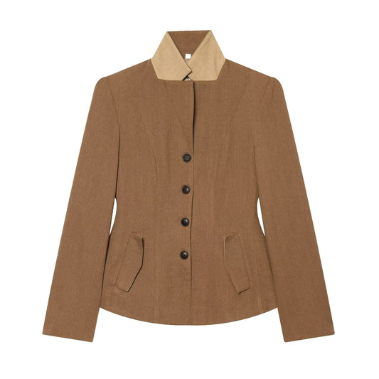 Women's slim linen blend Blazer Coat