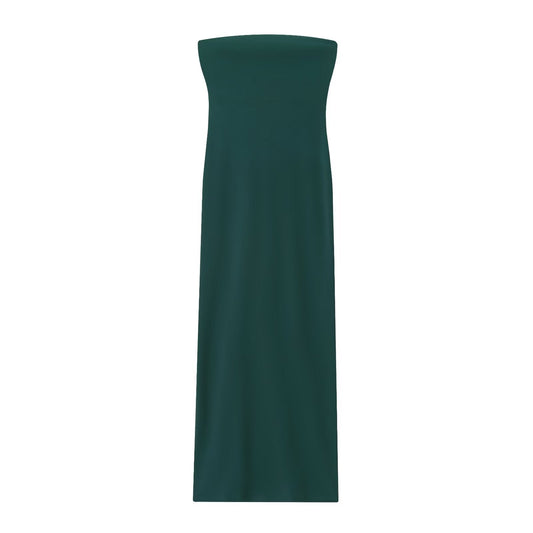 Women's new fashion sleeveless tight backless strapless MIDI dress