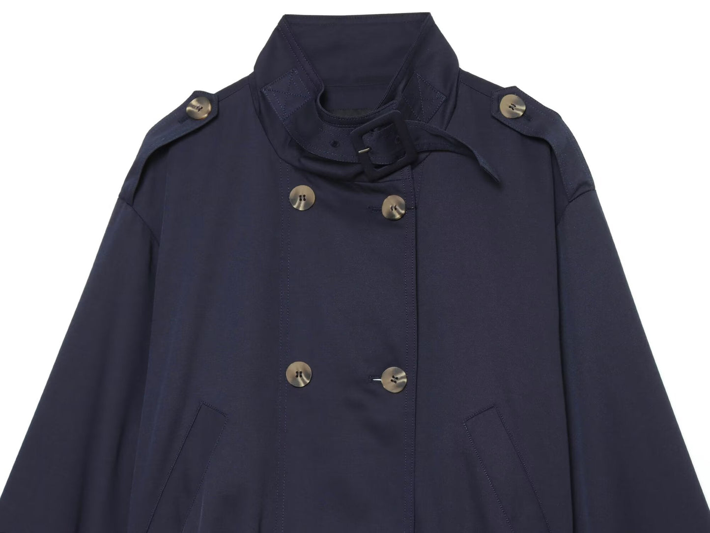 Women's short double breasted windbreaker Coat