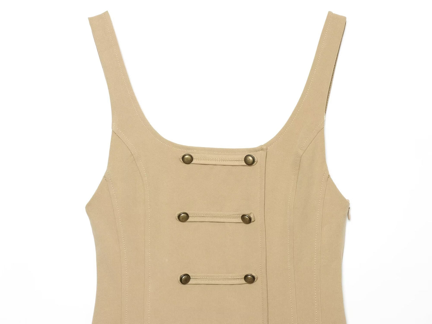 Women's buckle decoration mini dress