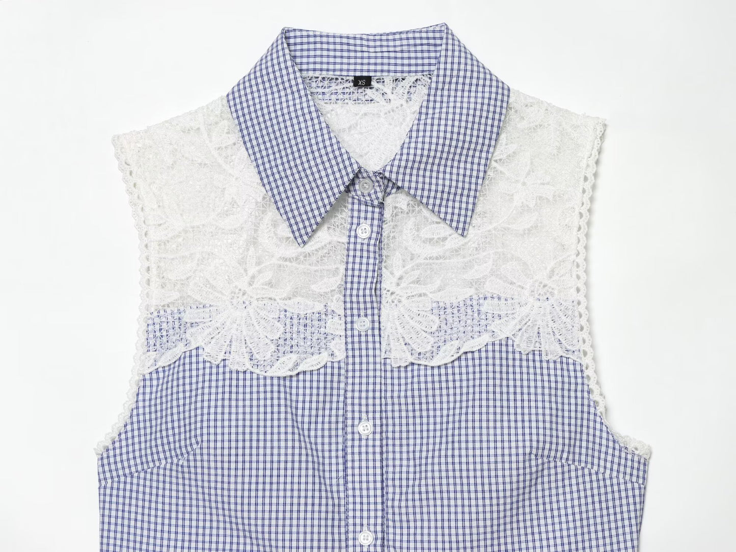 Women's casual plaid patchwork shirt