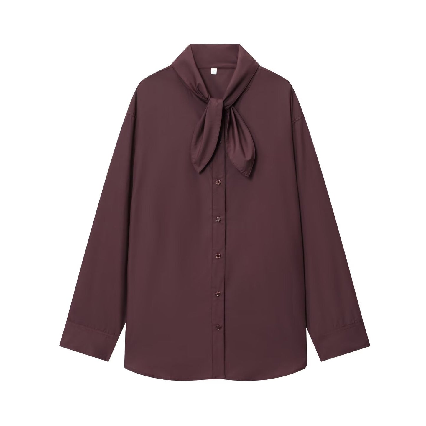 Women's new fashion scarf decoration loose poplin button up shirt