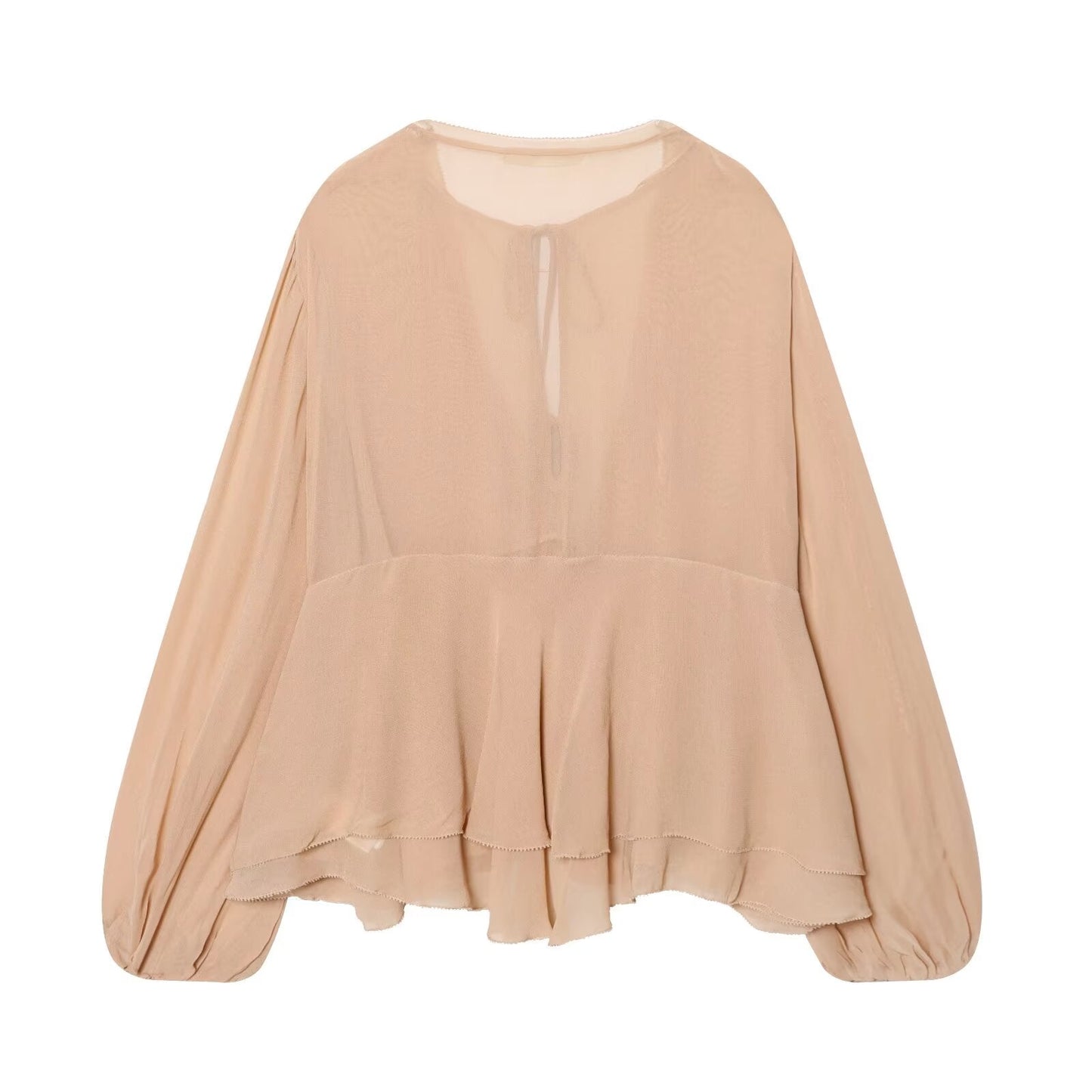 Women's layered decorative casual lace up shirt