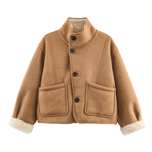 Women's double-sided wear fleece warm jacket Coat