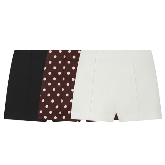 Women's high waisted casual polka dot shorts