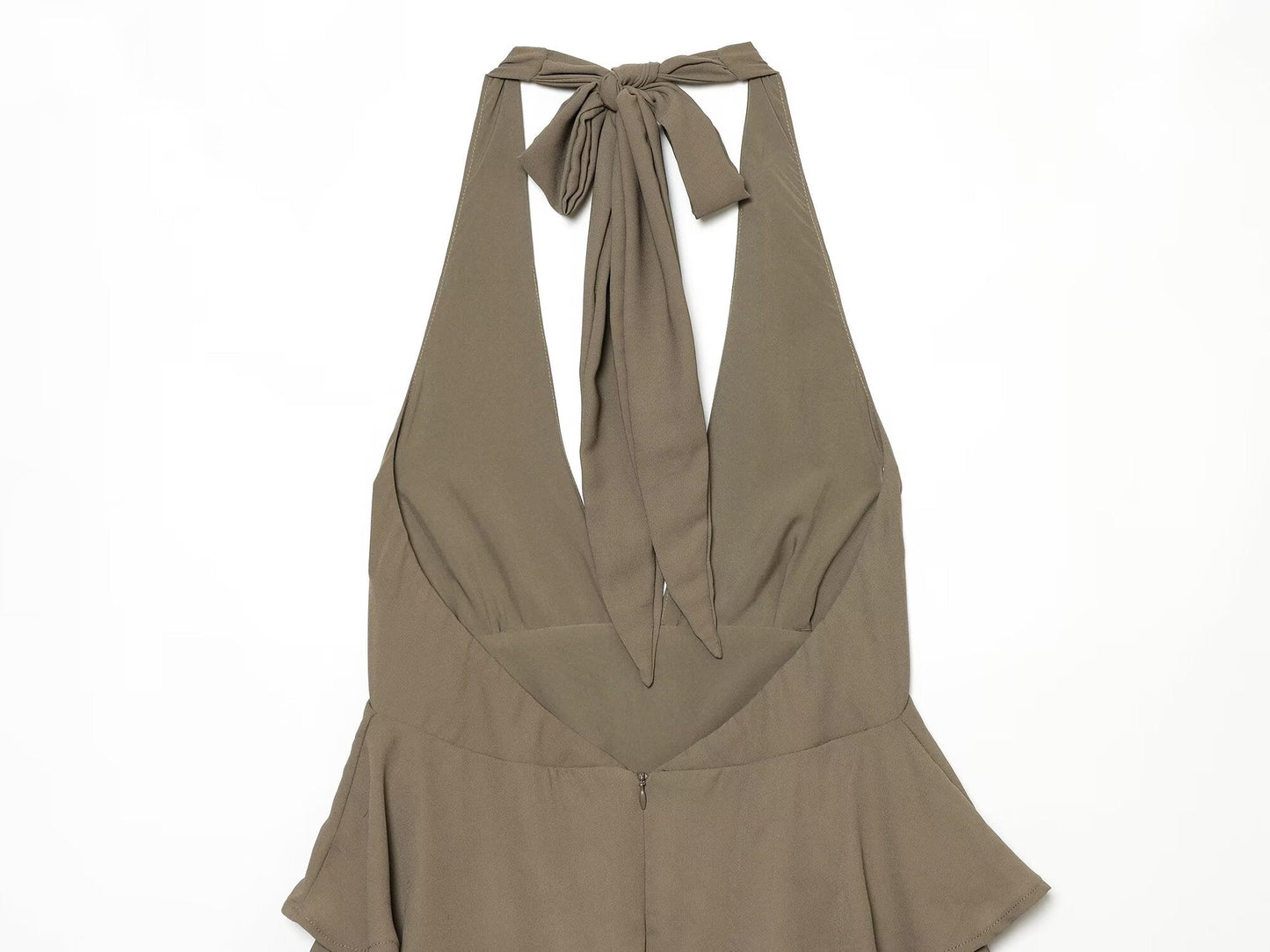 Women's layered decorative hanging neck mini dress