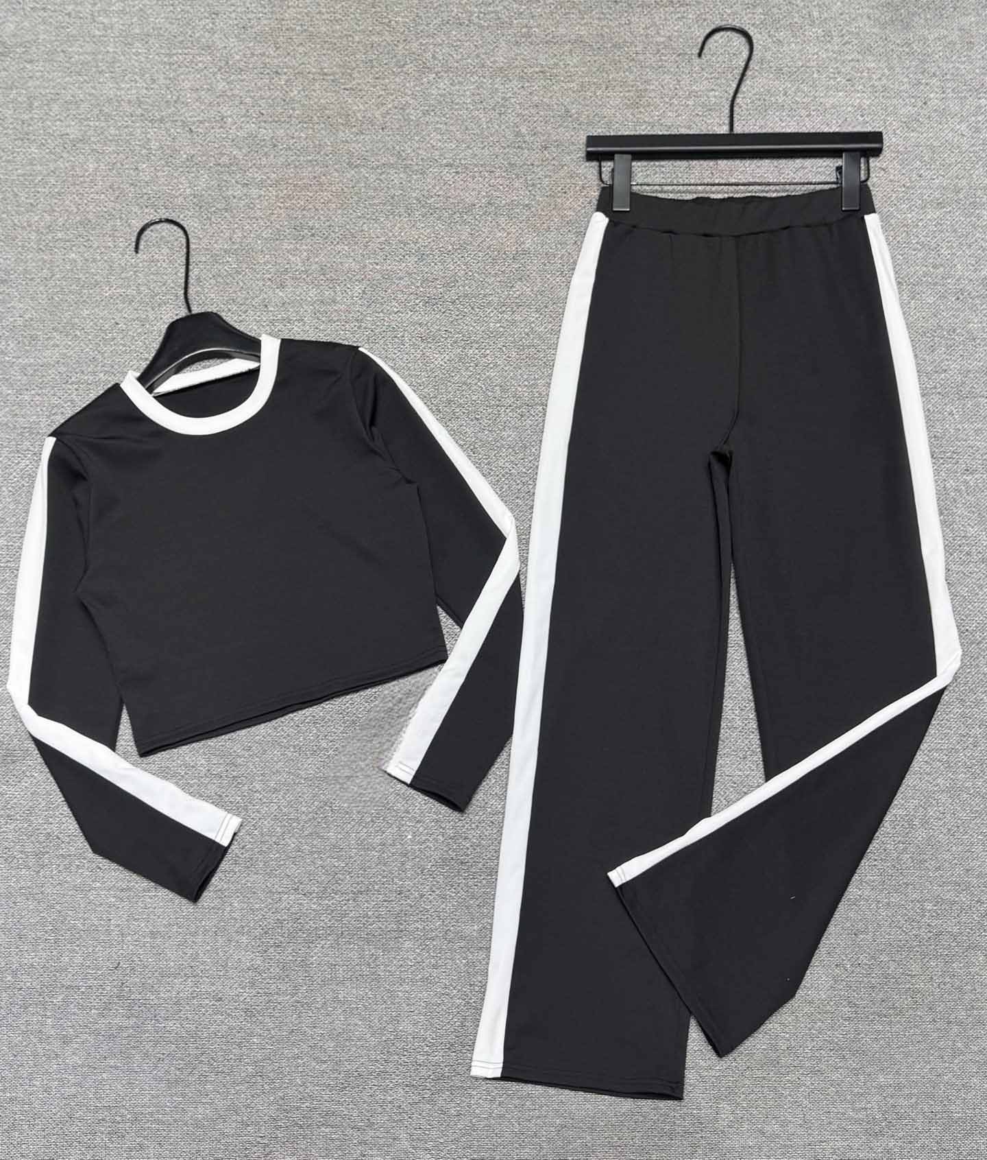 Women's spring and autumn new sports wide-leg trousers two-piece suit