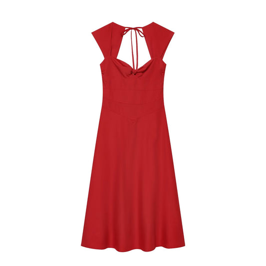 Women's twisted Knot design sleeveless backless dress