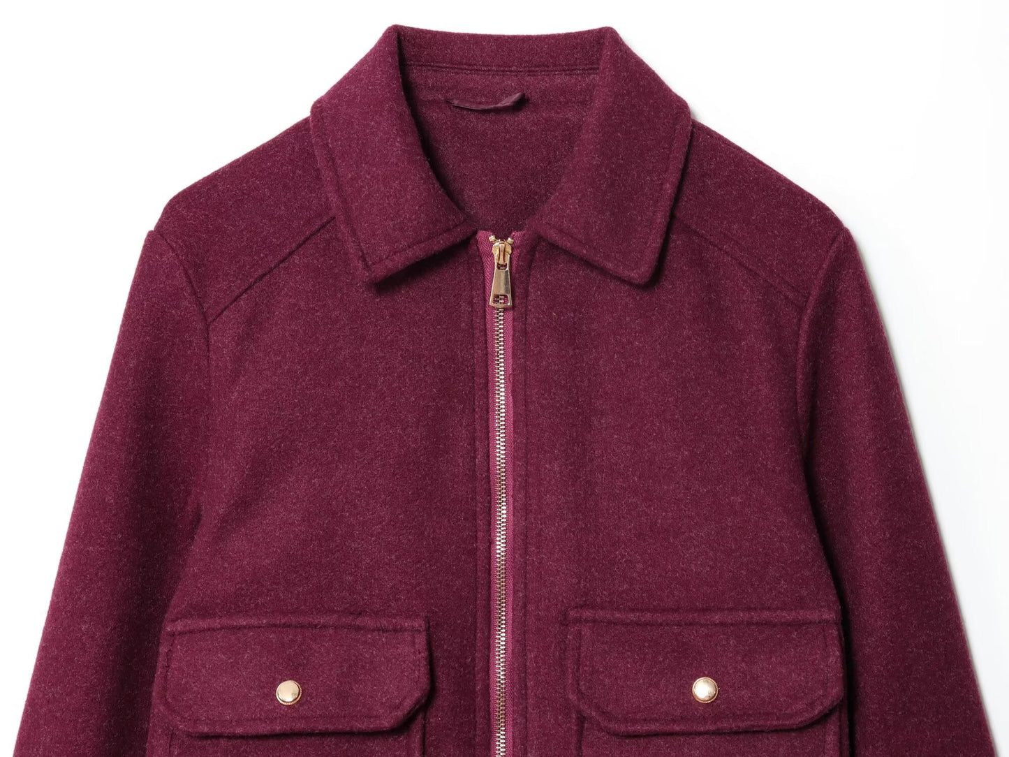 Women's soft textured lapel woolen jacket Coat