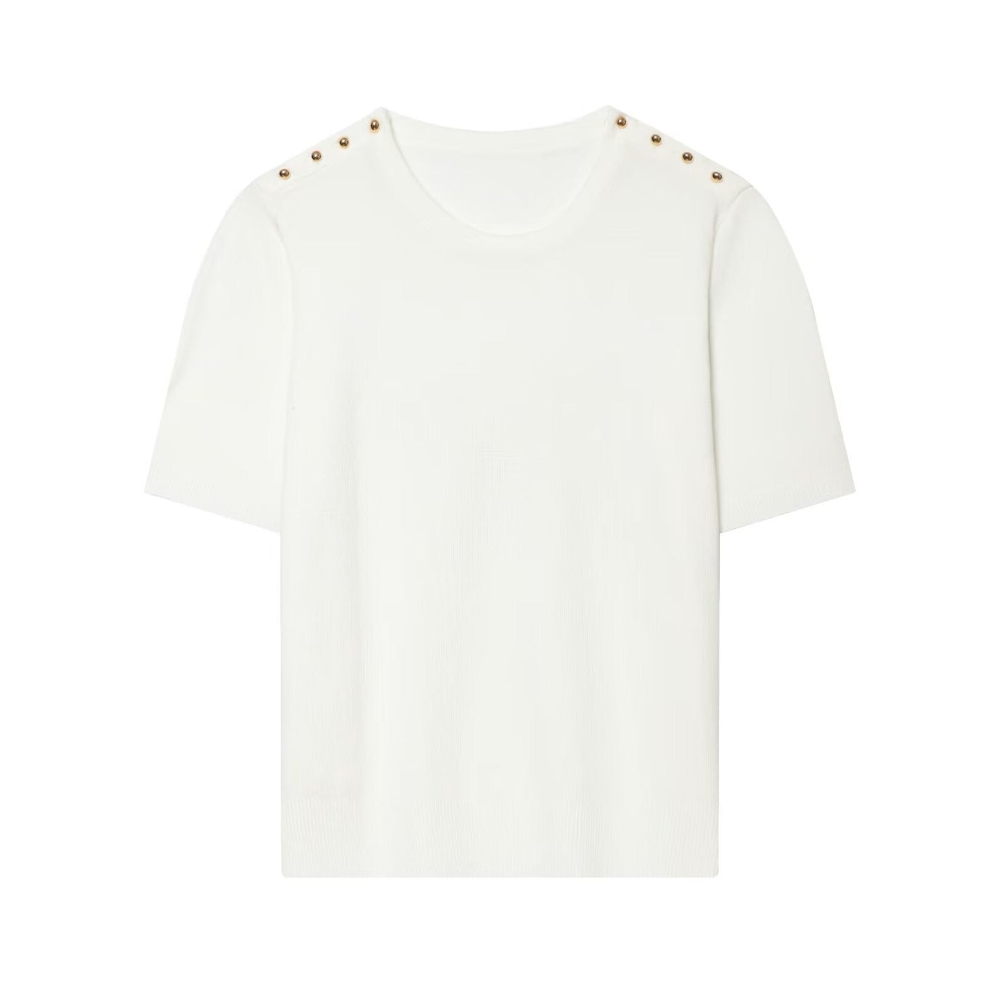 2026 Women's basic style short sleeved knitted sweater