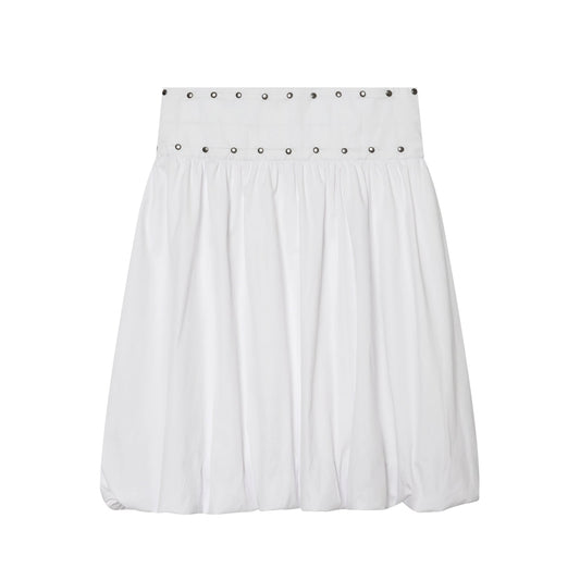 Women's rivet decorated balloon version MIDI skirt