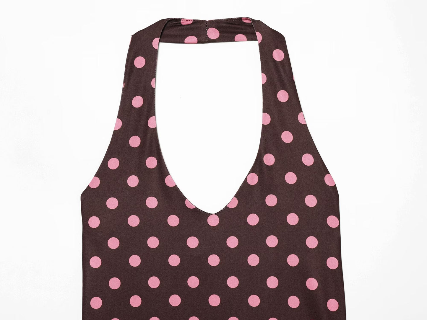 2026 suit Women's 2 pieces polka dot MIDI skirt+Hanging neck top
