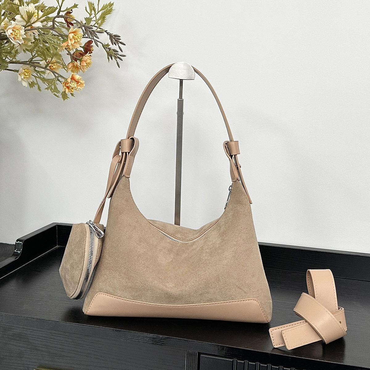 2026 women's new splicing design shoulder slung underarm bag