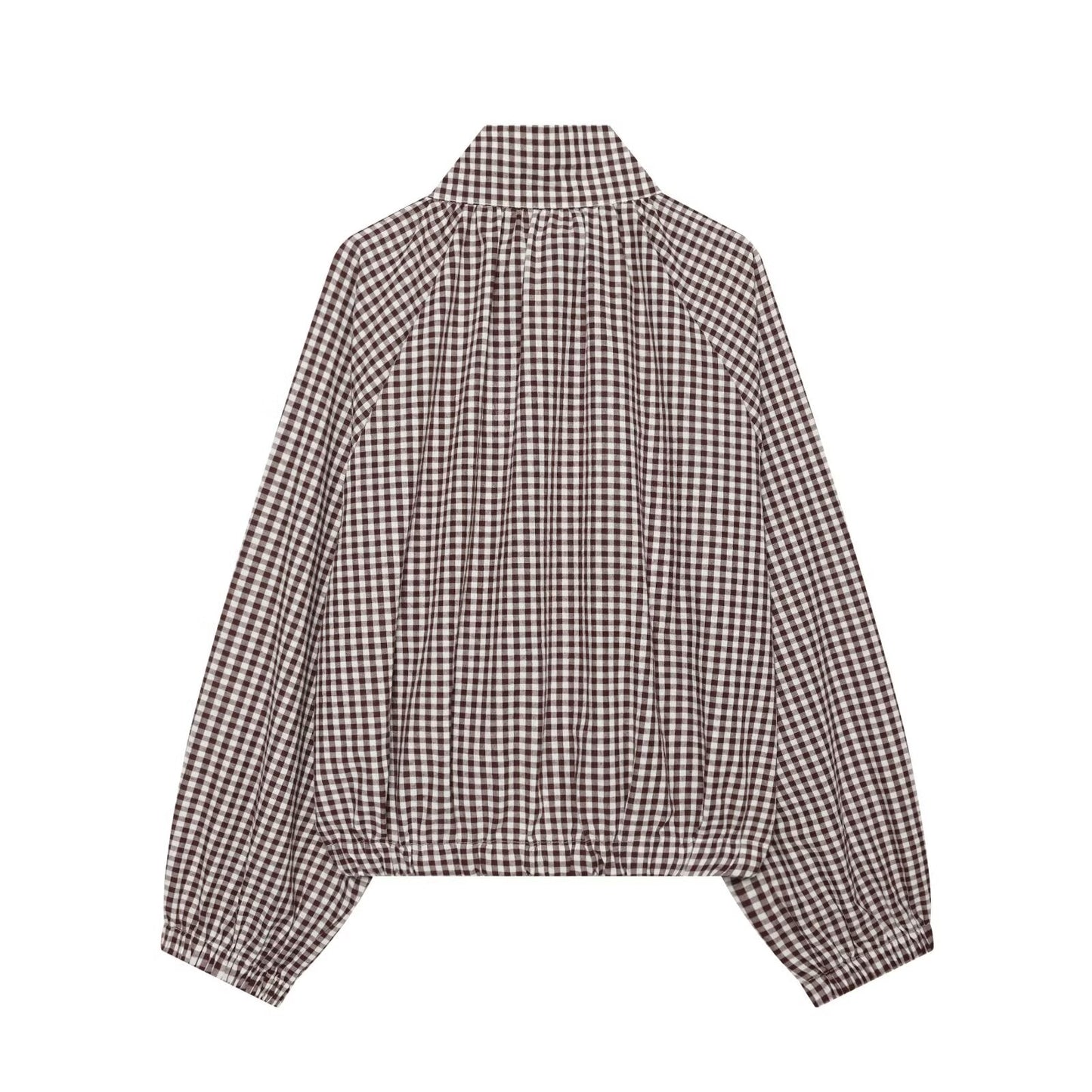 Women's with drawstring casual plaid Coat