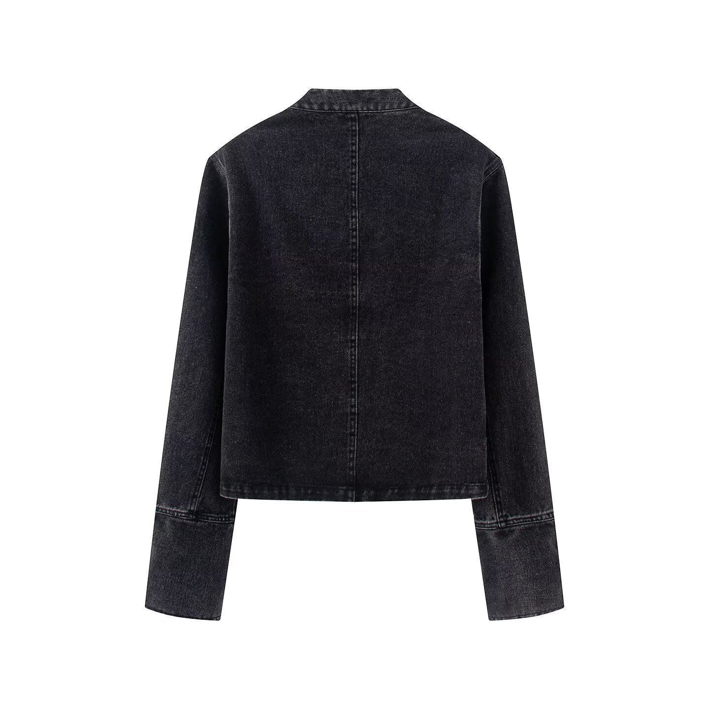 Women's buckle decoration retro denim Coat
