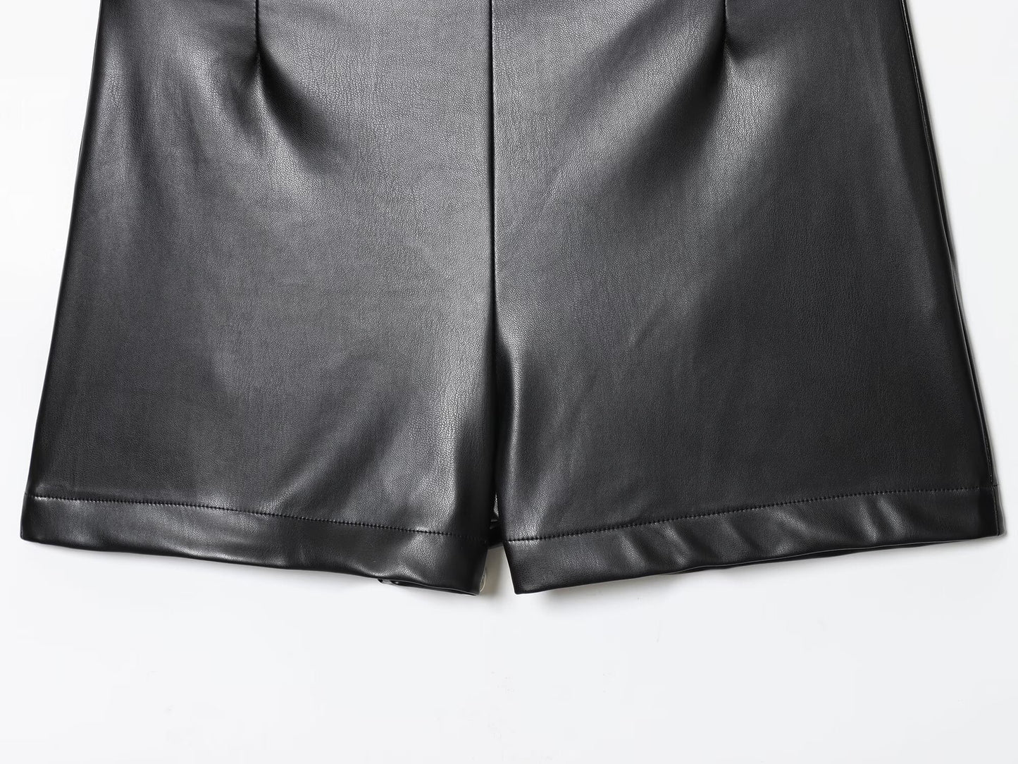 Women's casual faux leather high waisted shorts