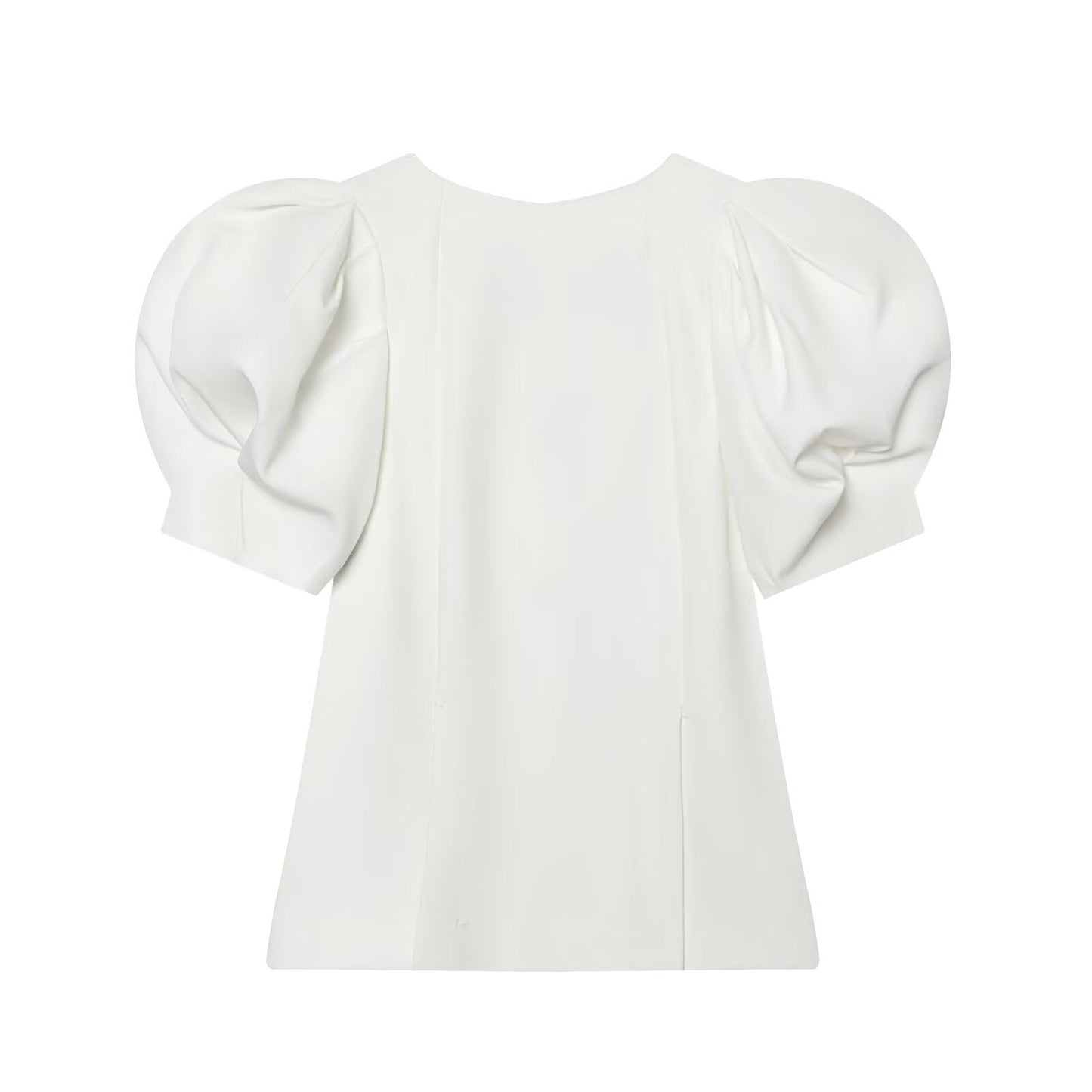 Women's bubble sleeve backless top