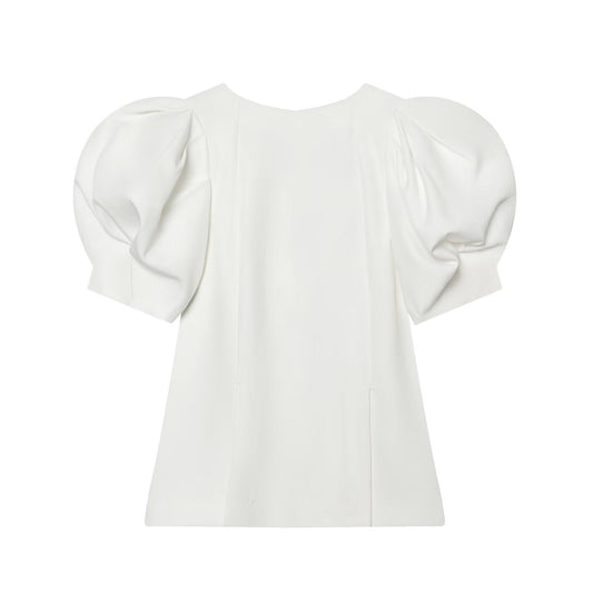 Women's bubble sleeve backless top