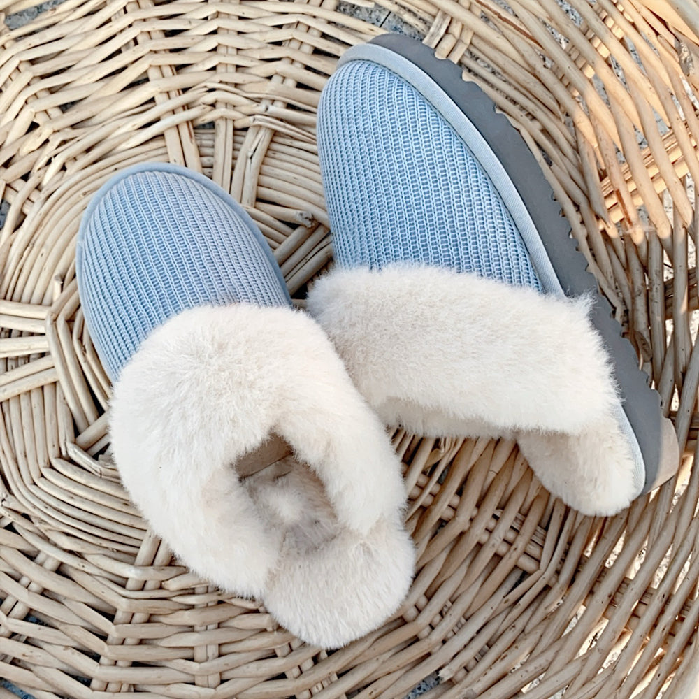 Women's new leisure wool knitted snow boots slippers