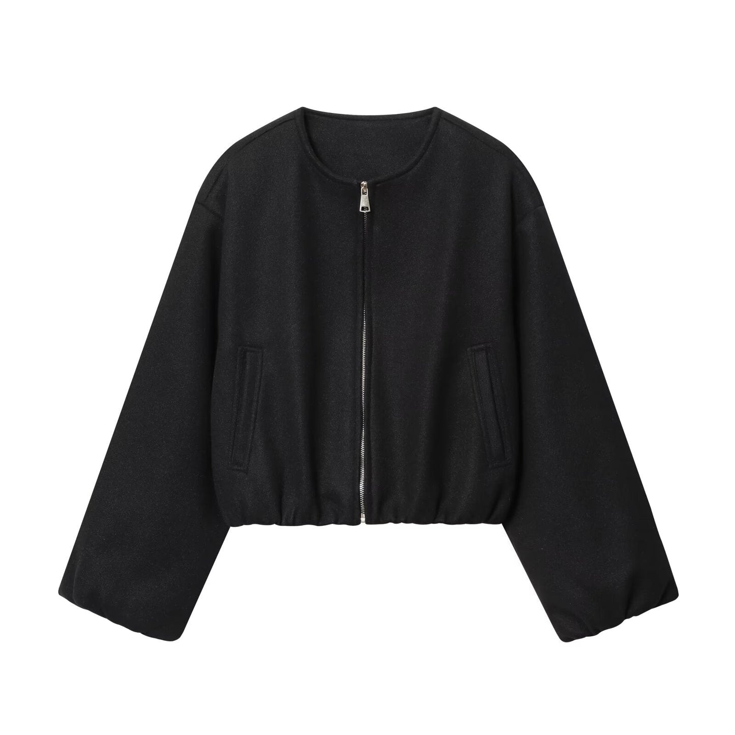 Women's 2025 fashion O Neck soft texture flying jacket Coat