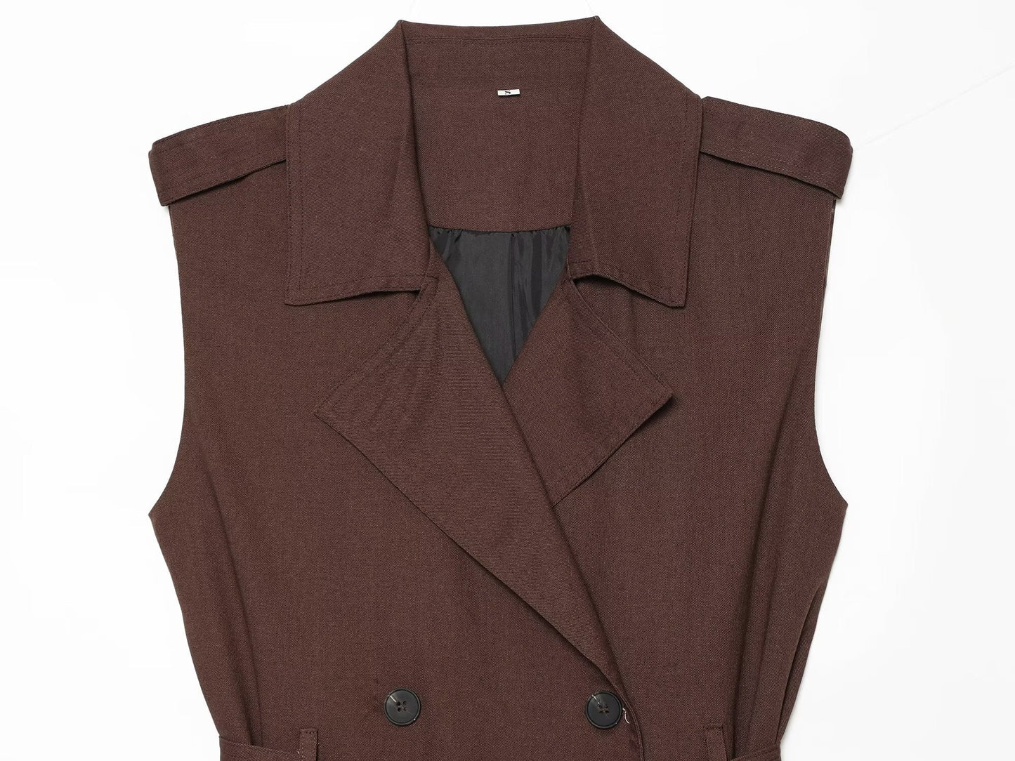 Women's with Belt sleeveless linen blend vest
