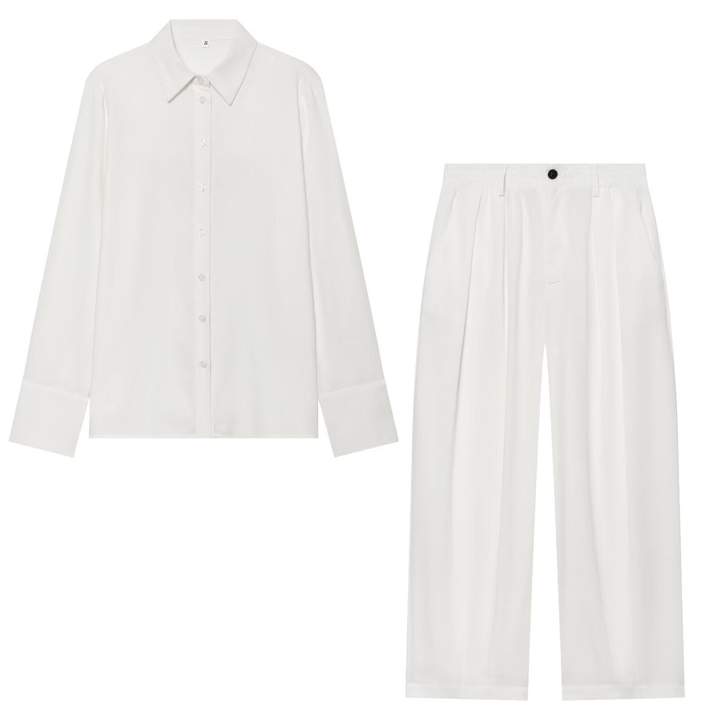 suit Women's 2 pieces casual linen blend shirt+Pants