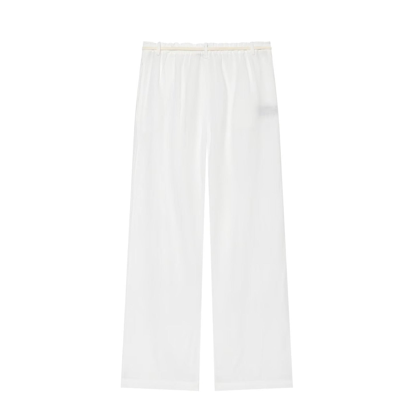 suit Women's 2 pieces Edge decoration linen blend shirt + pants